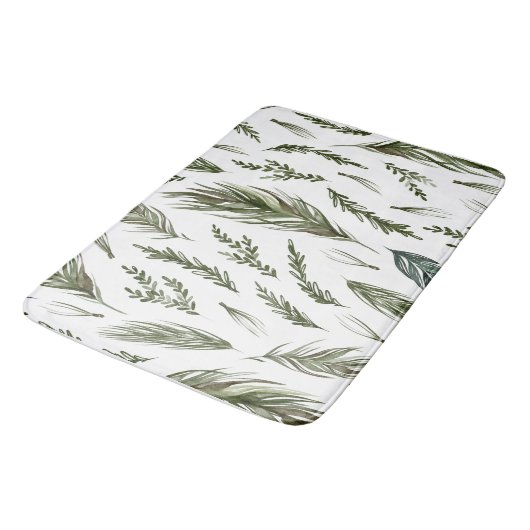 Waterverf Winter Green Seamless Pattern Badmat (Gekanteld)