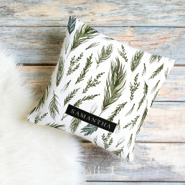 Waterverf Winter Green Seamless Pattern Buitenkussen