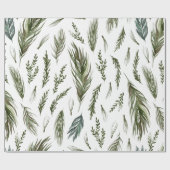 Waterverf Winter Green Seamless Pattern Cadeaupapier (Vlak)
