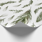 Waterverf Winter Green Seamless Pattern Cadeaupapier (Hoek)
