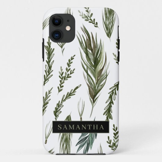 Waterverf Winter Green Seamless Pattern Case-Mate iPhone Case (Achterkant)