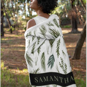 Waterverf Winter Green Seamless Pattern Fleece Deken