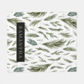 Waterverf Winter Green Seamless Pattern Fleece Deken (Voorkant (Horizontaal))