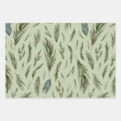 Waterverf Winter Green Seamless Pattern Inpakpapier Vel (Voorkant 2)