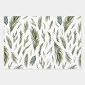 Waterverf Winter Green Seamless Pattern Inpakpapier Vel (Voorkant)