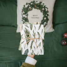 Waterverf Winter Green Seamless Pattern