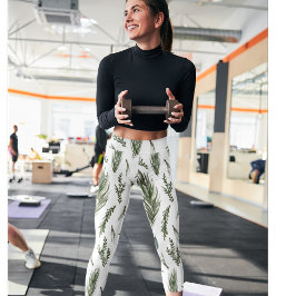 Waterverf Winter Green Seamless Pattern Leggings