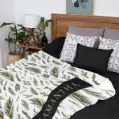 Waterverf Winter Green Seamless Pattern Sherpa Deken