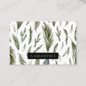 Waterverf Winter Green Seamless Pattern Visitekaartje (Voorkant)