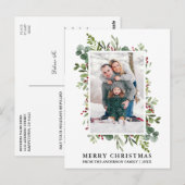 Waterverf Winter Greenery Berries Briefkaart (Voorkant / Achterkant)