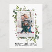 Waterverf Winter Greenery Berries Briefkaart (Voorkant)