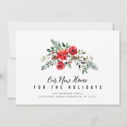 waterverf Winter Greenery Bewegende Aankondiging (Voorkant)