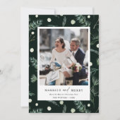 Waterverf Winter Greenery foto Feestdagenkaart (Voorkant)