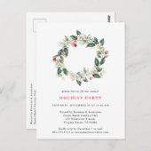 Waterverf Winter Greenery Holiday Briefkaart (Voorkant / Achterkant)