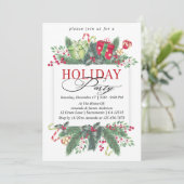 Waterverf Winter Greenery Holiday Kaart (Staand voorkant)