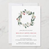 Waterverf Winter Greenery Holiday Open House Kaart (Voorkant)