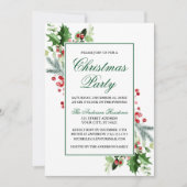 Waterverf Winter Greenery Holly Kerstfeest Kaart (Voorkant)