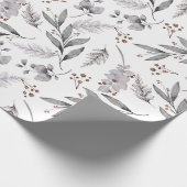 Waterverf Winter Greenery Kerstmis Cadeaupapier (Hoek)