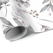 Waterverf Winter Greenery Kerstmis Cadeaupapier (Rol Hoek)