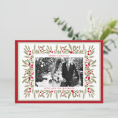 Waterverf Winter Greenery Lijst Kerst Kaart (Staand voorkant)