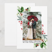 Waterverf Winter Greenery Love Bedankt Wedding (Voorkant / Achterkant)