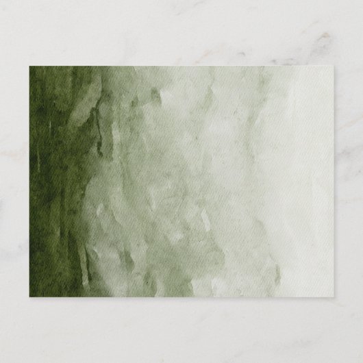 Waterverf Winter Groene Dennenboom & Dennenappel Uitnodiging Briefkaart (Achterkant)