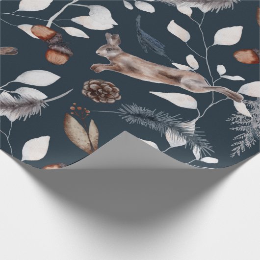 Waterverf Winter Hare Cadeaupapier (Hoek)