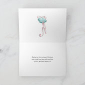 Waterverf Winter Herten Kerstmis foto Feestdagen Kaart (Binnen)