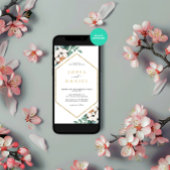 Waterverf Winter Hexagonaal Lijst Wedding Kaart