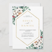Waterverf Winter Hexagonaal Lijst Wedding Kaart (Voorkant)