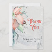 Waterverf Winter Holiday Poinsettia Bedankkaart (Voorkant)