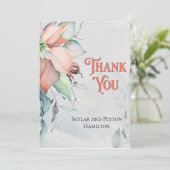 Waterverf Winter Holiday Poinsettia Bedankkaart (Staand voorkant)