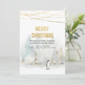 Waterverf Winter Holiday Wenskaart Kerstmis (Staand voorkant)