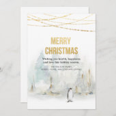 Waterverf Winter Holiday Wenskaart Kerstmis (Voorkant / Achterkant)