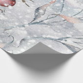 Waterverf Winter Holly Berries en sneeuwkerst Cadeaupapier (Hoek)