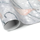 Waterverf Winter Holly Berries en sneeuwkerst Cadeaupapier (Rol Hoek)