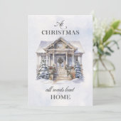 Waterverf Winter Home Kerstmis Groeten Feestdagenkaart (Staand voorkant)