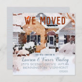 Waterverf Winter Home, we verhuisden Aankondiging (Voorkant / Achterkant)