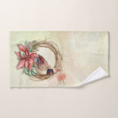 Waterverf Winter Kardinaal Bad Handdoek (Handdoek)