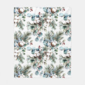 Waterverf Winter Katoenen Pine Christmas Fleece Deken (Voorkant)
