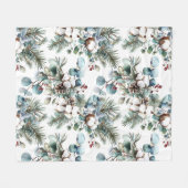 Waterverf Winter Katoenen Pine Christmas Fleece Deken (Voorkant (Horizontaal))