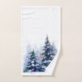 Waterverf winter kerstboom moderne tijd bad handdoek (Handdoek)