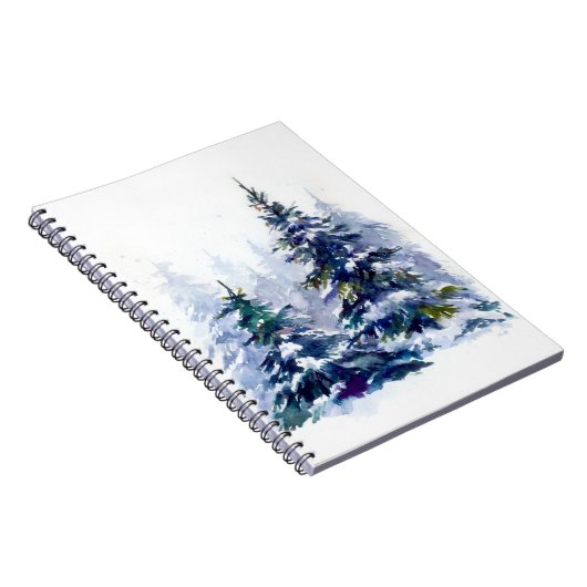 Waterverf winter kerstboom moderne tijd notitieboek (Rechterzijde)