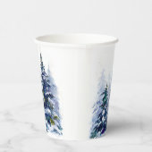 Waterverf winter kerstboom moderne tijd papieren bekers (Rechts)