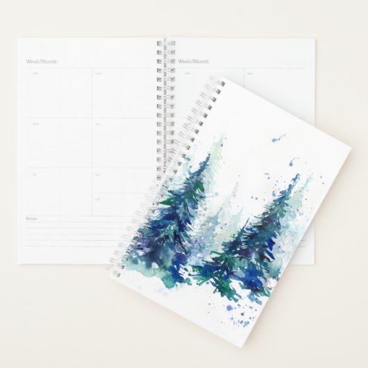 Waterverf winter kerstboom moderne tijd planner (Display)