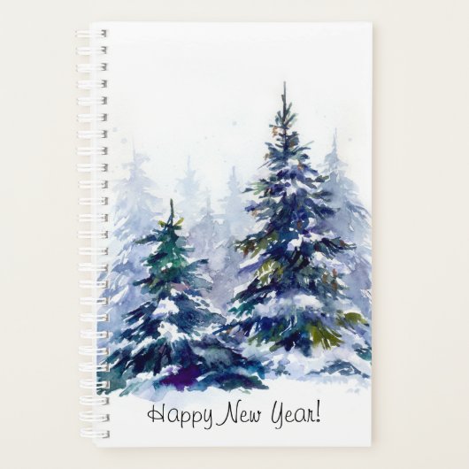 Waterverf winter kerstboom moderne tijd planner (Voorkant)