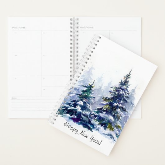 Waterverf winter kerstboom moderne tijd planner (Display)