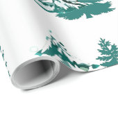 Waterverf Winter Kerstbos Trees Cadeaupapier (Rol Hoek)