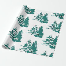 Waterverf Winter Kerstbos Trees