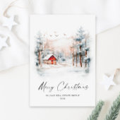 Waterverf Winter Kerstlandschap Corporate Feestdagenkaart